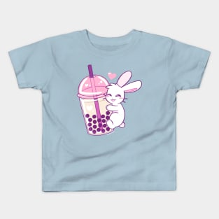 Boba Tea Bunny Kids T-Shirt